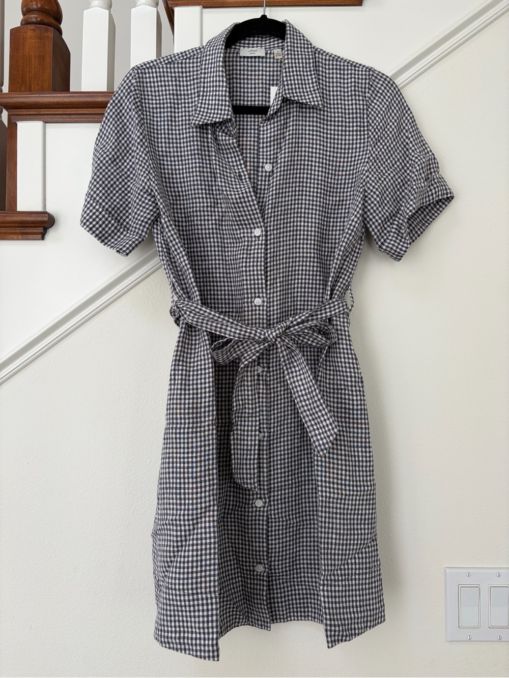 Aritzia linen mini shirt dress